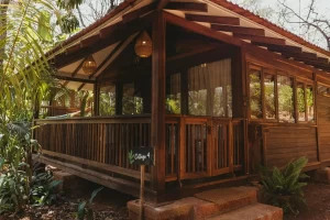 Front view of King cottage in Mojigao resort Goa